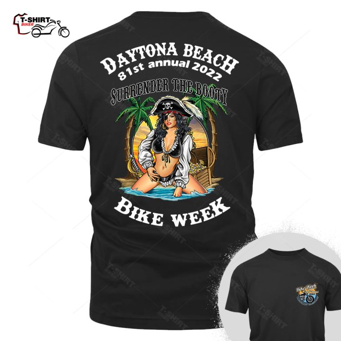 2022 Bike Week Daytona Beach Badass Pirate Babe Biker T Shirt