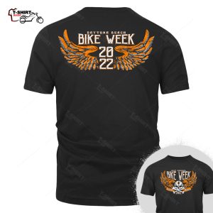 2022 Daytona Bike Week Orange Diamond Skull T Shirt