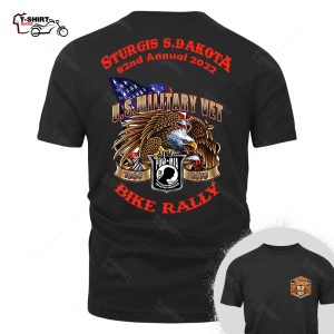 2022 Sturgis Motorcycle Rally U.s Military Vet With Pow Mia T Shirt 90408267 1