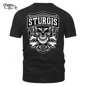 2022 Sturgis Motorcycle Rally 82nd Anniversary Skull Crossbones T Shirt 3844844 1
