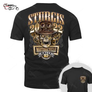 2022 Sturgis Motorcycle Rally Steampunk Skull 82nd Anniversary T Shirt 85936948 1