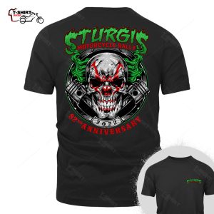 2022 Sturgis Motorcycle Rally Green Skull Clown 82nd Anniversary T Shirt 51421535 1