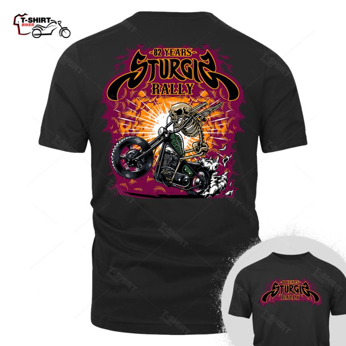 2022 Skeleton Sturgis Motorcycle Skull Rider T Shirt 81587009 1