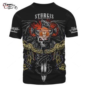 2022 Sturgis Motorcycle Rally Skull And Snake All Over Print T Shirt 1 73707468 1