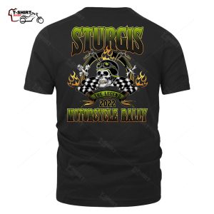 2022 Sturgis Motorcycle Rally Skull Biker Back Print T Shirt 19476766 1