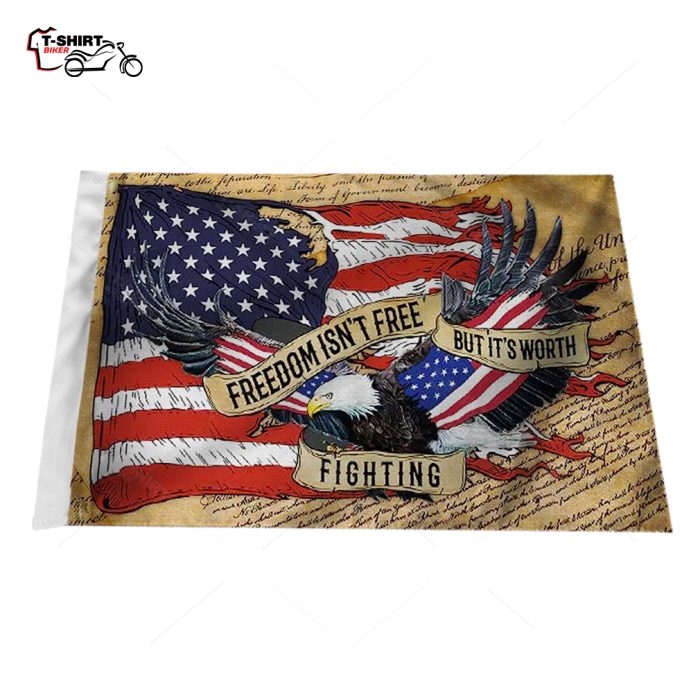 Freedom Isnt Free But Its Worth American Motorcycle Flag
