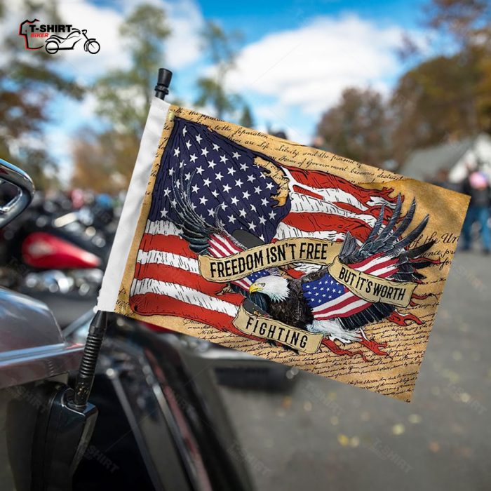 Freedom Isnt Free But Its Worth American Motorcycle Flag