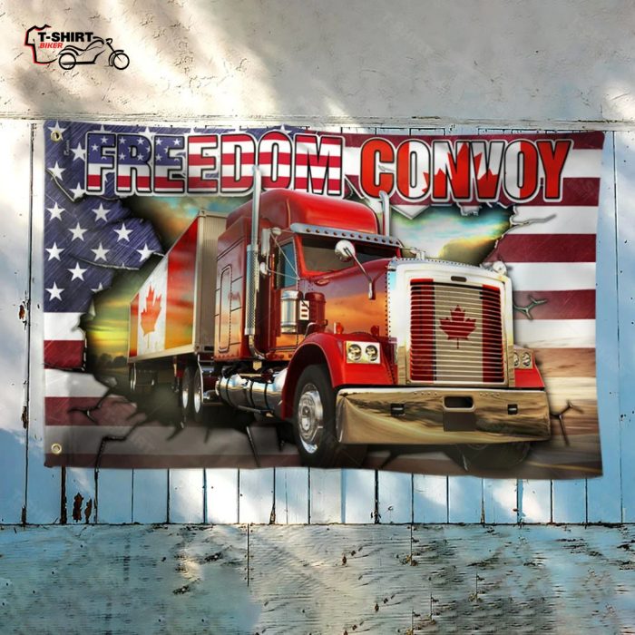 American Flag Canada Flag Freedom Convoy 2022 Trucker Driver Grommet Flag 3 71503113 1