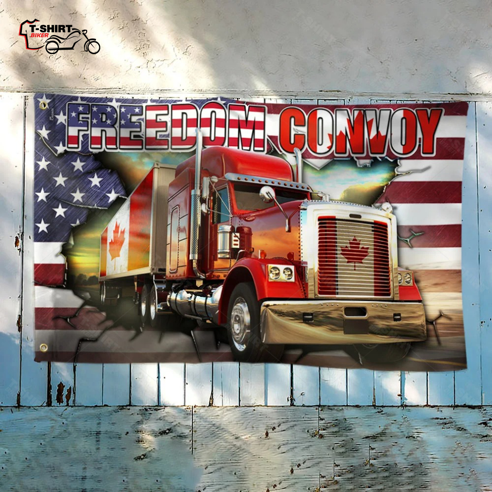 American Flag Canada Flag Freedom Convoy 2022 Trucker Driver Grommet Flag 3 71503113 1