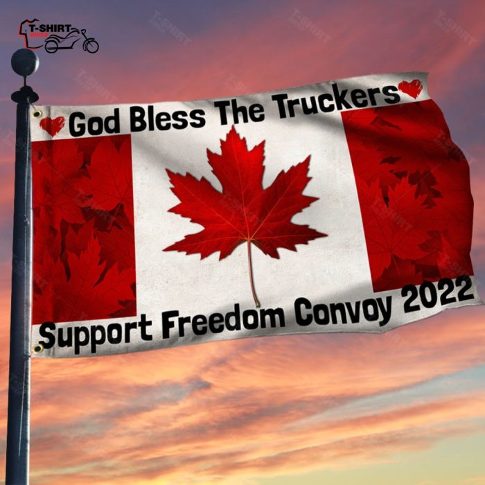 Canadian Flag God Bless The Truckers Support Freedom Convoy 2022 Grommet Flag 1 62960089 1