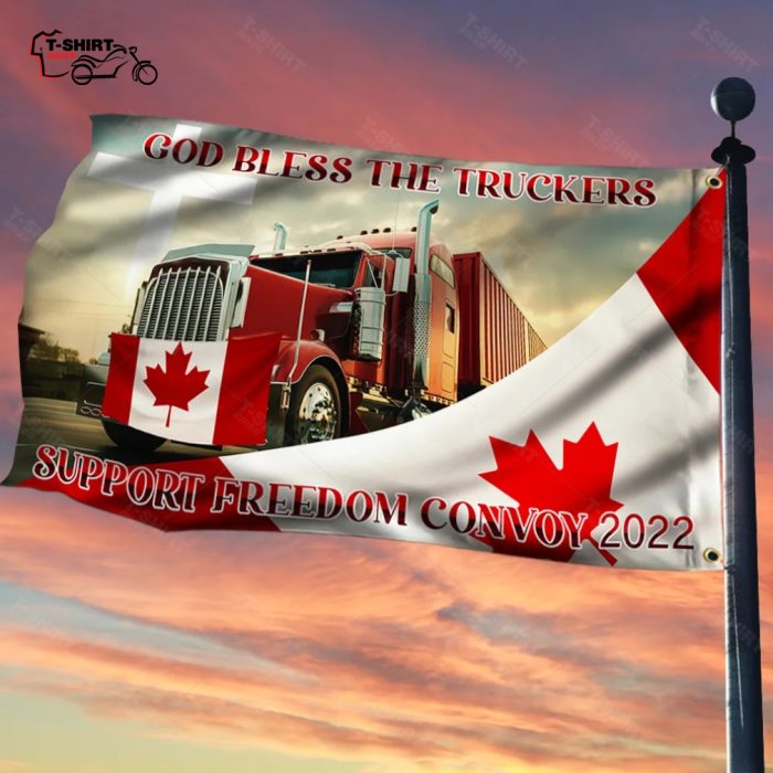 Canadian God Bless The Truckers Support Freedom Convoy 2022 Grommet Flag 2 59719274 1
