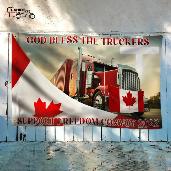 Canadian God Bless The Truckers Support Freedom Convoy 2022 Grommet Flag 3 36368411 1