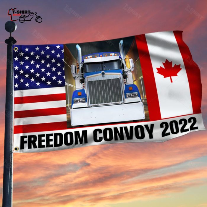Freedom Convoy 2022 American Canada Flag Trucker Driver Grommet Flag 1 55238220 1