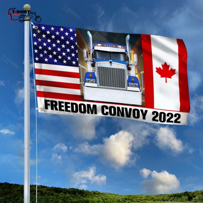 Freedom Convoy 2022 American Canada Flag Trucker Driver Grommet Flag 2 83273516 1