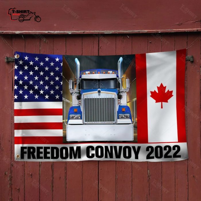 Freedom Convoy 2022 American Canada Flag Trucker Driver Grommet Flag 3 78356149 1