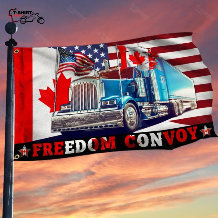 Freedom Convoy 2022 American Canadian Flag Trucker Driver Grommet Flag 1 9169397 1