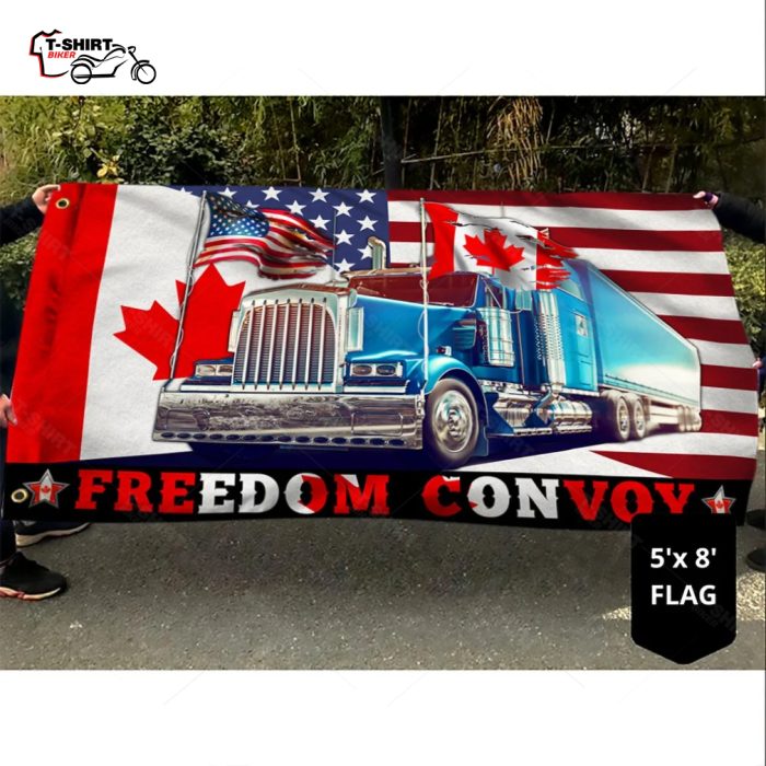 Freedom Convoy 2022 American Canadian Flag Trucker Driver Grommet Flag 3 72129061 1