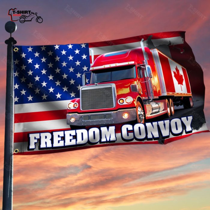 Freedom Convoy 2022 American Flag Canadian Flag Trucker Driver Grommet Flag 1 5963394 1