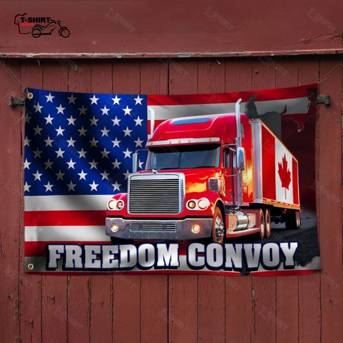 Freedom Convoy 2022 American Flag Canadian Flag Trucker Driver Grommet Flag 3 56220273 1