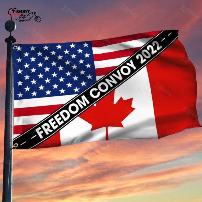 Freedom Convoy 2022 Canadian and American Flag Grommet Flag 1 21756047 1