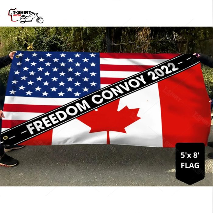 Freedom Convoy 2022 Canadian and American Flag Grommet Flag 4 38776743 1