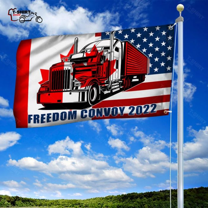 Freedom Convoy 2022 Canadian and American Flag Truckers Driver Grommet Flag 2 72854722 1