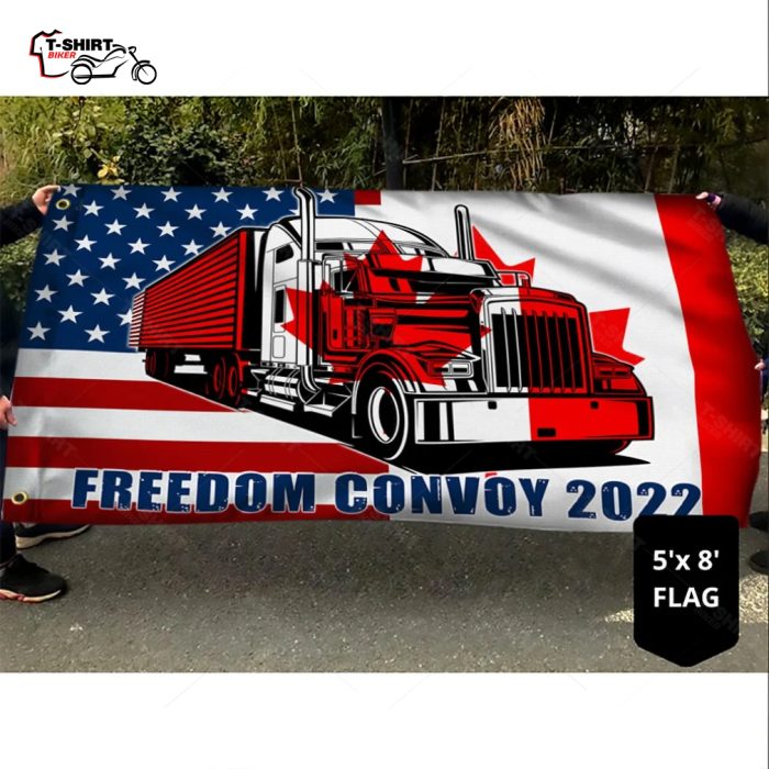 Freedom Convoy 2022 Canadian and American Flag Truckers Driver Grommet Flag 3 4183310 1