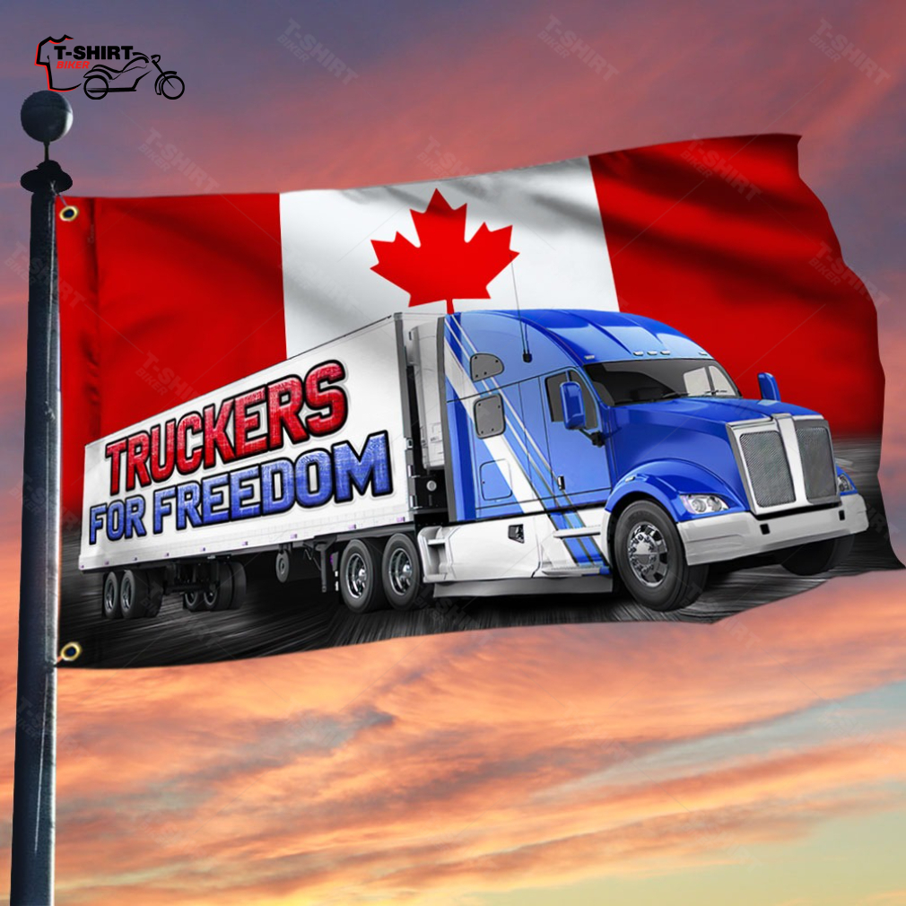 Freedom Convoy 2022 Canadian Flag Trucker For Freedom Grommet Flag Freedom Convoy 2022 Canadian Flag Trucker For Freedom Grommet Flag