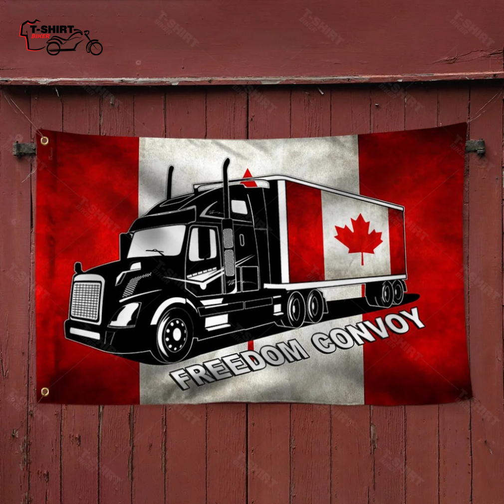 Freedom Convoy 2022 Support Canadian Truckers Mandate Truck Grommet Flag Freedom Convoy 2022 Support Canadian Truckers Mandate Truck Grommet Flag