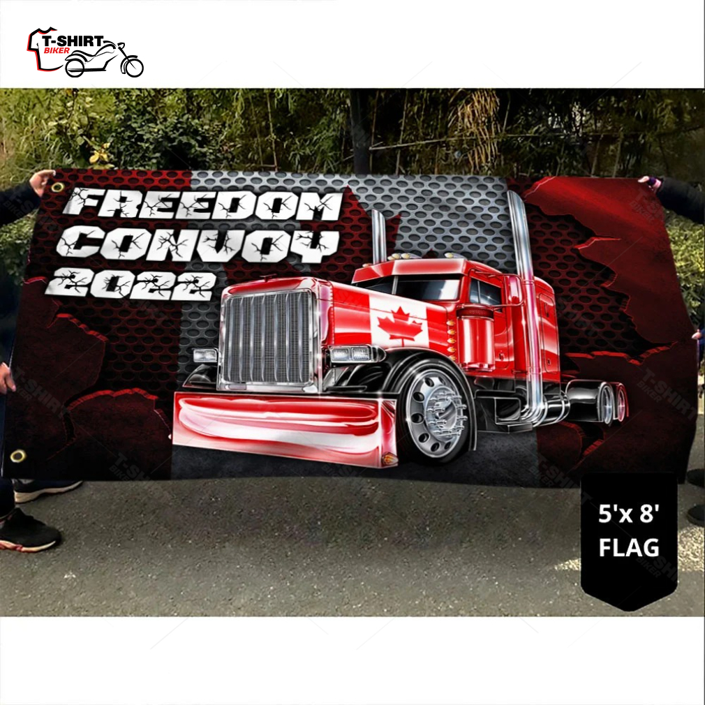 Freedom Convoy 2022 Support I Stand With Truckers Grommet Flag Freedom Convoy 2022 Support I Stand With Truckers Grommet Flag