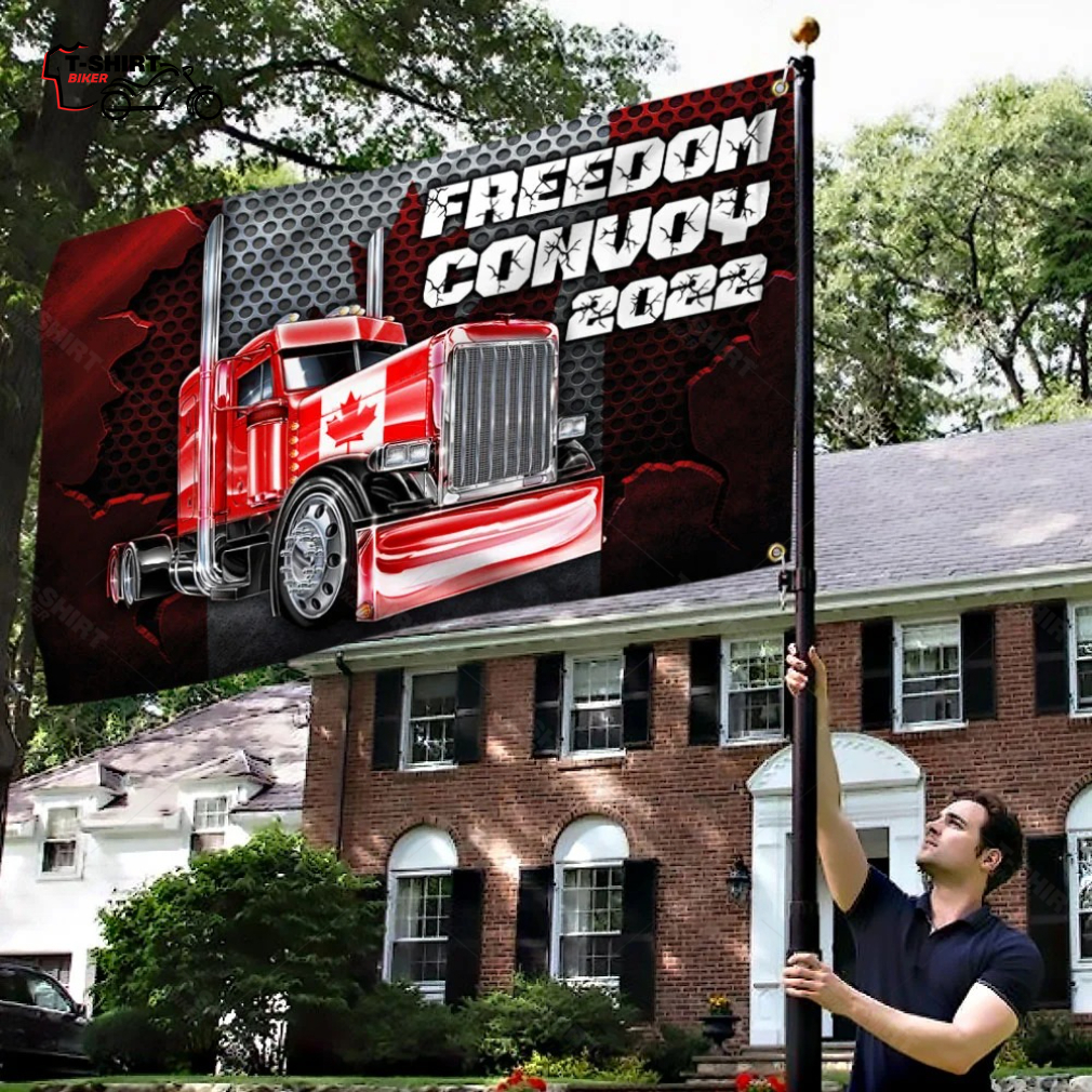 Freedom Convoy 2022 Support I Stand With Truckers Grommet Flag Freedom Convoy 2022 Support I Stand With Truckers Grommet Flag
