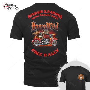 2022 Sturgis Motorcycle Rally Biker Hawg Wild Hog Motorcycle With Flames Biker T shirt 55351277 1