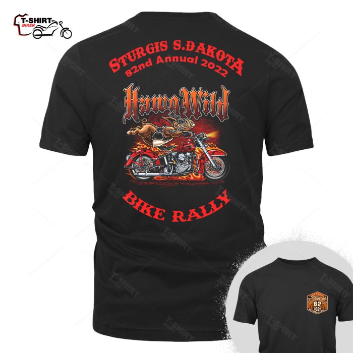 2022 Sturgis Motorcycle Rally Biker Hawg Wild Hog Motorcycle With Flames Biker T shirt 55351277 1