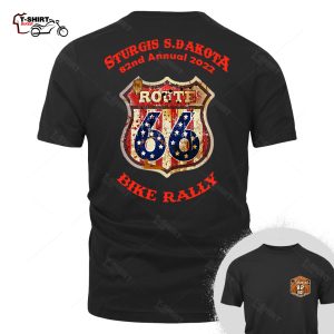 2022 Sturgis Motorcycle Rally Route 66 Road Signretro Style T Shirt 3813932 1