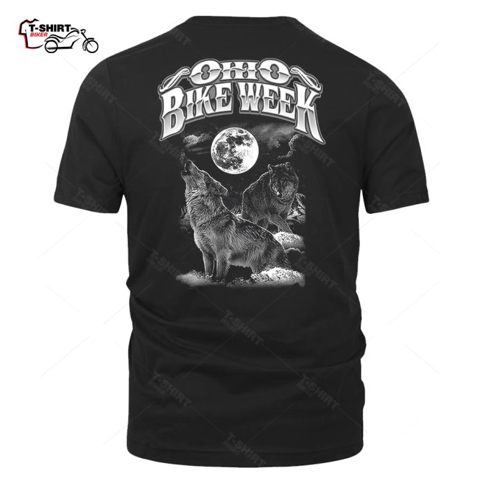 2022 Ohio Bike Week Howling Wolf Biker T Shirt 42082608