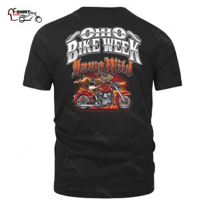 Ohio Bike Week Biker Hawg Wild Hog Motorcycle With Flames Biker T Shirt 45979684 1