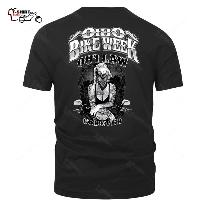Ohio Bike Week Marilyn Monroe Outlaw Forever T Shirt 87015833 1