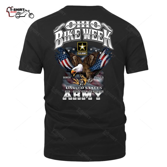 Ohio Bike Week US Army Eagle Military Biker T shirt 34018527 1