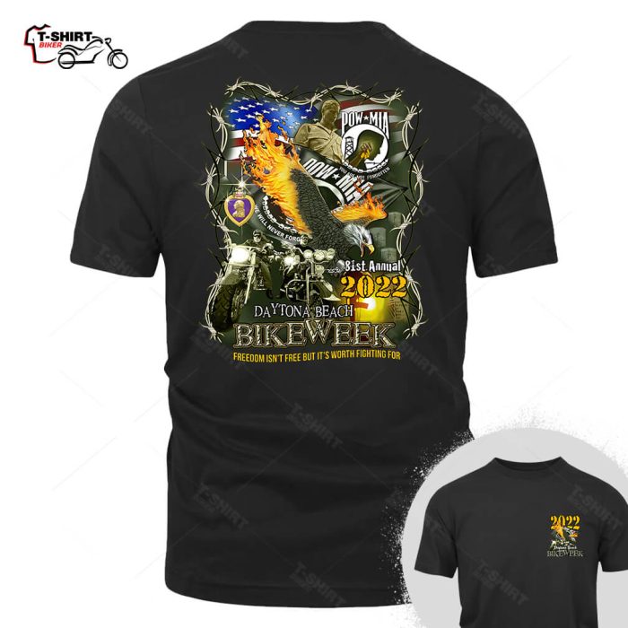 2022 Bike Week Daytona Beach POW MIA T Shirt 57960169 1