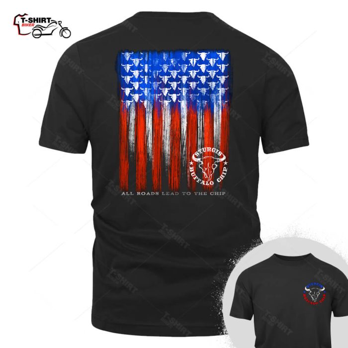 2022 Sturgis Buffalo Chip Painted Flag T Shirt 48235319 1