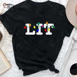 Lets Get Lit Christmas Lights T Shirt 1