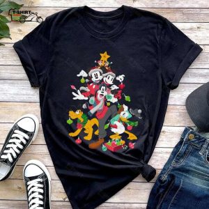 Mickey Minnie Goofy Pluto Chip Dale Christmas Tree T Shirt Disney 1