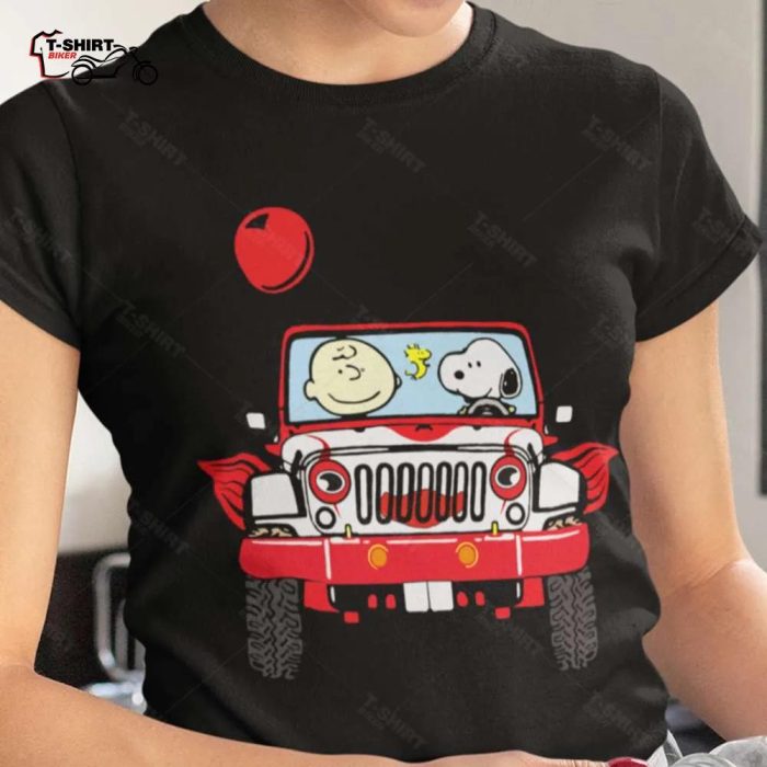 It Jeep Snoopy And Woodstock Movie Lover Halloween Tee 1