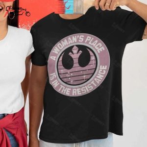 A Womans Place Is In Resistance Galaxy Crest T Shirt Star Wars 1