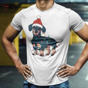 Adorable Dachshund Christmas Light T Shirt 1