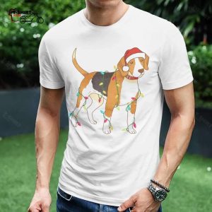 Beagle Christmas Light T Shirt 1