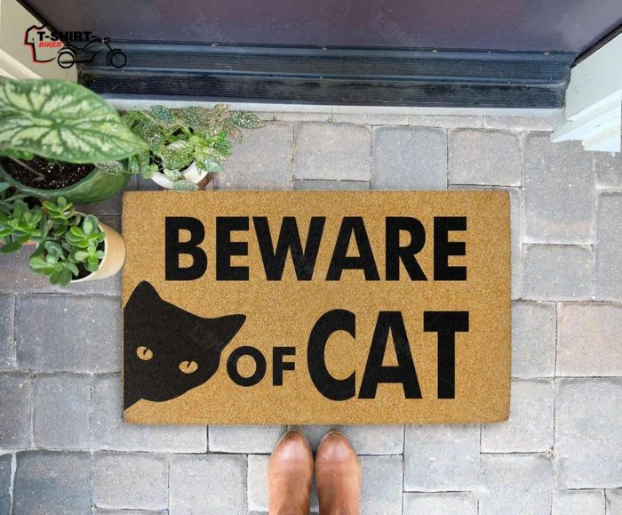 Beware Of The Black Cat Coir Doormat 1 1