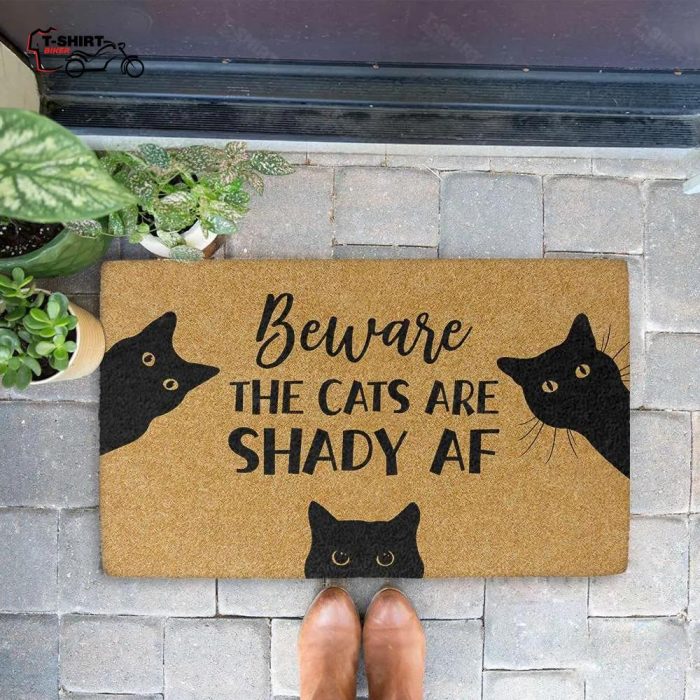 Beware The Cats Are Shady AF Coir Doormat 1 1