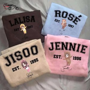Blackpink Members Chibi Signatures White Tee 1