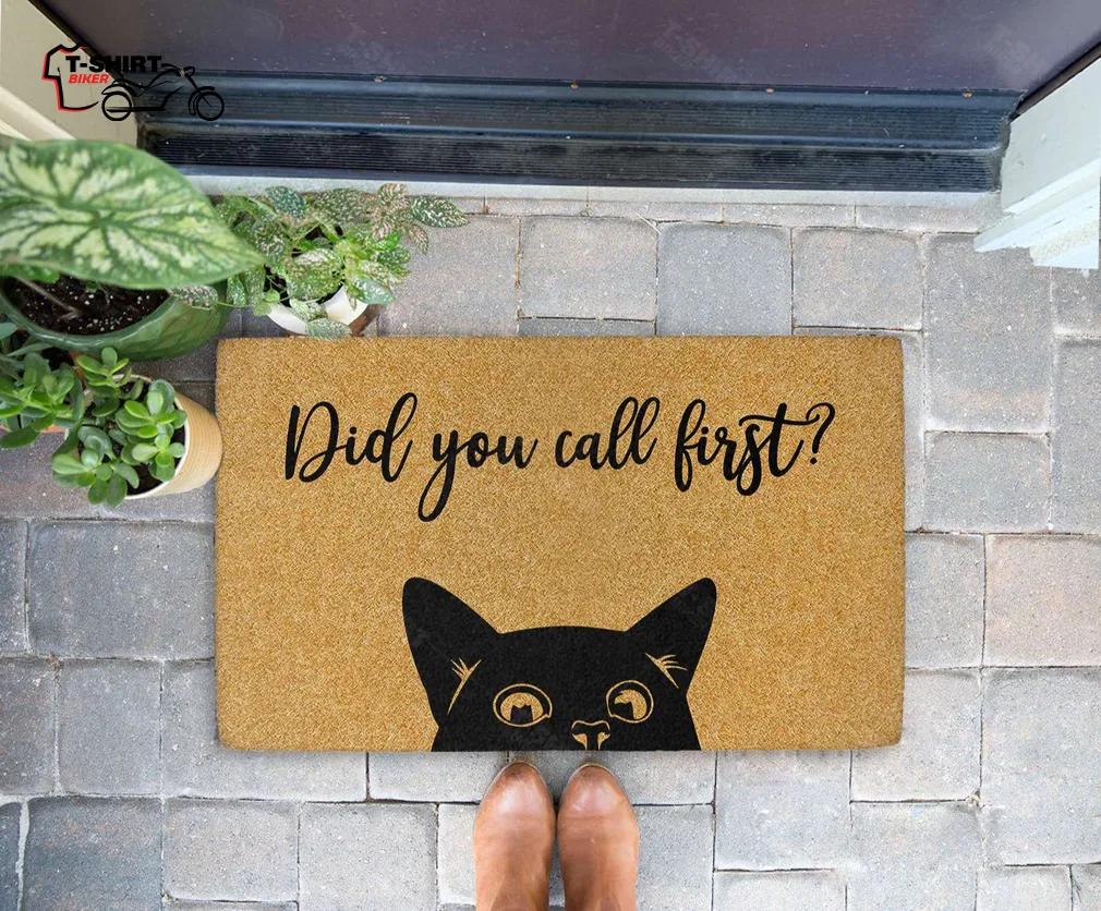 Black Cat Did You Call First Coir Doormat Black Cat Did You Call First Coir Doormat